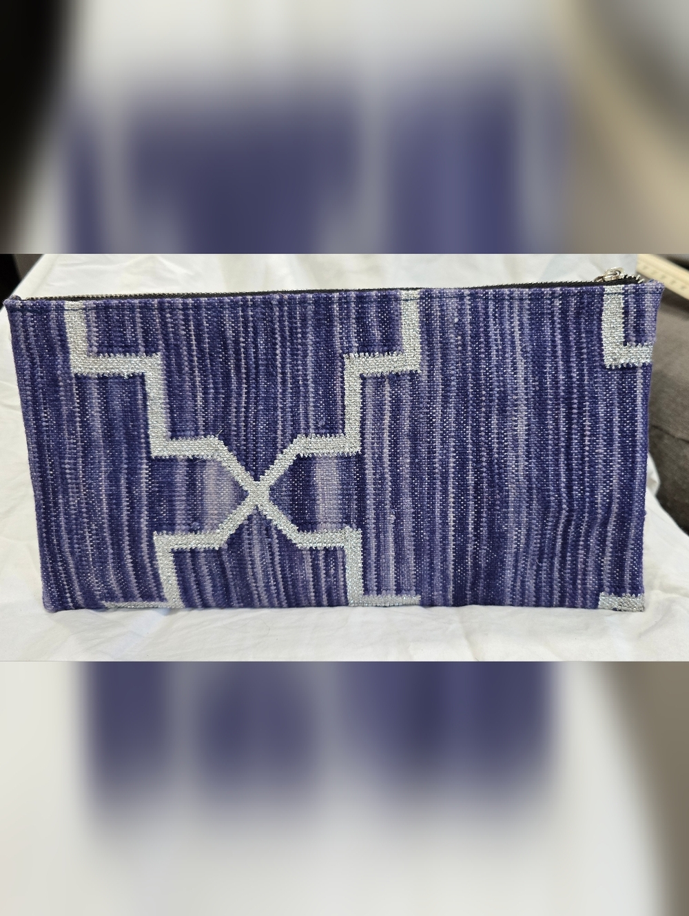 Plum Purple Geometric Accent Clutch - ONE OF A KIND!